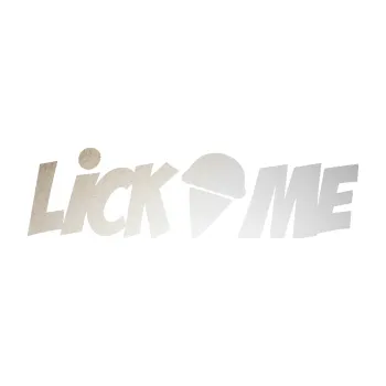 Polep vozidla SAMOLEPKA Lick me nápis (82 - odrazková reflexní bílá) NA AUTO, NÁLEPKA, FÓLIE, POLEP, TUNING, VLASTNÍ TEXT, TISK, AUTOSAMOLEPKY.cz, POLEPY, OBRÁZEK, LOGO, SAMOLEPKY