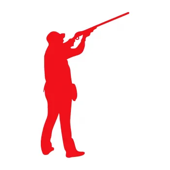 Samolepící dekorace SAMOLEPKA Myslivec 001 pravá (10 - červená) NA AUTO, NÁLEPKA, FÓLIE, POLEP, TUNING, VLASTNÍ TEXT, TISK, AUTOSAMOLEPKY.cz, POLEPY, OBRÁZEK, LOGO, SAMOLEPKY