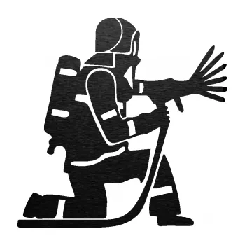 Samolepící dekorace SAMOLEPKA Hasič 007 pravá (63 - škrábaný kov černý) NA AUTO, NÁLEPKA, FÓLIE, POLEP, TUNING, VLASTNÍ TEXT, TISK, AUTOSAMOLEPKY.cz, POLEPY, OBRÁZEK, LOGO, SAMOLEPKY