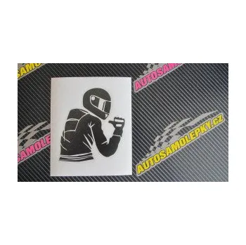 Samolepící dekorace SAMOLEPKA Motorkář 001 pravá (10 - červená) NA AUTO, NÁLEPKA, FÓLIE, POLEP, TUNING, VLASTNÍ TEXT, TISK, AUTOSAMOLEPKY.cz, POLEPY, OBRÁZEK, LOGO, SAMOLEPKY