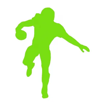 Polep vozidla Americký fotbal 006 levá (04 - zelená kawasaki) SAMOLEPKA NA AUTO, NÁLEPKA, FÓLIE, POLEP, TUNING, VLASTNÍ TEXT, TISK, AUTOSAMOLEPKY.cz, POLEPY, OBRÁZEK, LOGO, 3D STICKERS