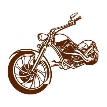 Samolepící dekorace SAMOLEPKA Motorka chopper 002 levá (15 - hnědá) NA AUTO, NÁLEPKA, FÓLIE, POLEP, TUNING, VLASTNÍ TEXT, TISK, AUTOSAMOLEPKY.cz, POLEPY, OBRÁZEK, LOGO, SAMOLEPKY