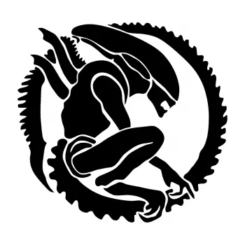 Samolepicí dekorace na vozidlo Alien 001 pravá (01 - černá) SAMOLEPKA NA AUTO, NÁLEPKA, FÓLIE, POLEP, TUNING, VLASTNÍ TEXT, TISK, AUTOSAMOLEPKY.cz, POLEPY, OBRÁZEK, LOGO, 3D STICKERS