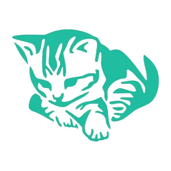 Samolepící dekorace Koťátko 003 levá (25 - tyrkysová) SAMOLEPKA NA AUTO, NÁLEPKA, FÓLIE, POLEP, TUNING, VLASTNÍ TEXT, TISK, AUTOSAMOLEPKY.cz, POLEPY, OBRÁZEK, LOGO, 3D STICKERS