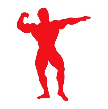 Polep vozidla SAMOLEPKA Kulturista 013 pravá (10 - červená) NA AUTO, NÁLEPKA, FÓLIE, POLEP, TUNING, VLASTNÍ TEXT, TISK, AUTOSAMOLEPKY.cz, POLEPY, OBRÁZEK, LOGO, SAMOLEPKY