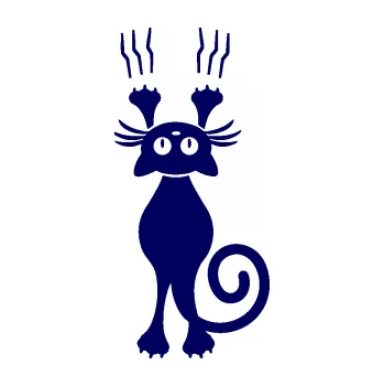 Samolepící dekorace SAMOLEPKA Kočka 023 pravá s drápanci (23 - tmavě modrá) NA AUTO, NÁLEPKA, FÓLIE, POLEP, TUNING, VLASTNÍ TEXT, TISK, AUTOSAMOLEPKY.cz, POLEPY, OBRÁZEK, LOGO, SAMOLEPKY