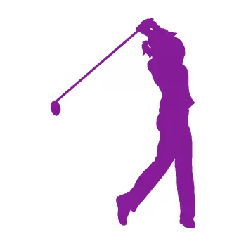 Polep vozidla SAMOLEPKA Golfistka 013 pravá (14 - fialová) NA AUTO, NÁLEPKA, FÓLIE, POLEP, TUNING, VLASTNÍ TEXT, TISK, AUTOSAMOLEPKY.cz, POLEPY, OBRÁZEK, LOGO, SAMOLEPKY