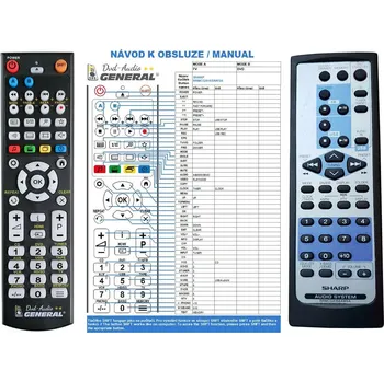 Dálkový ovladač General SHARP RRMCGA154AWSA - náhradní dálkový ovladač