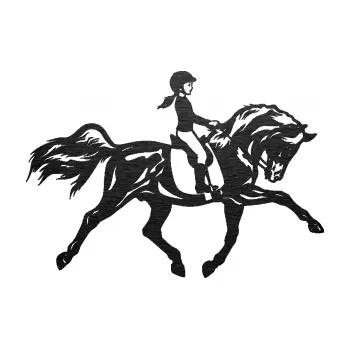 Samolepící dekorace SAMOLEPKA Kůň 060 pravá dítě jezdí na koni parkur (63 - škrábaný kov černý) NA AUTO, NÁLEPKA, FÓLIE, POLEP, TUNING, VLASTNÍ TEXT, TISK, AUTOSAMOLEPKY.cz, POLEPY, OBRÁZEK, LOGO, SAMOLEPKY