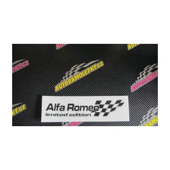 Polep vozidla SAMOLEPKA Alfa Romeo limited edition pravá (10 - červená) NA AUTO, NÁLEPKA, FÓLIE, POLEP, TUNING, VLASTNÍ TEXT, TISK, AUTOSAMOLEPKY.cz, POLEPY, OBRÁZEK, LOGO, SAMOLEPKY
