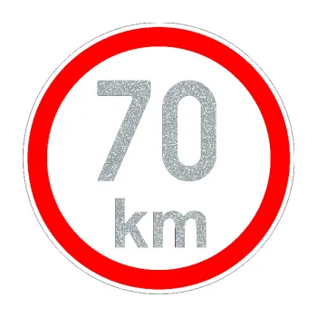 samolepka Maximální rychlost 70km - nejvyšší konstrukční rychlost (91 - Ultra Metalic stříbrná metalíza) SAMOLEPKA NA AUTO, NÁLEPKA, FÓLIE, POLEP, TUNING, VLASTNÍ TEXT, TISK, AUTOSAMOLEPKY.cz, POLEPY, OBRÁZEK, LOGO, 3D STICKERS