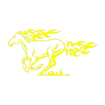 Samolepicí dekorace na vozidlo Animal flames 004 levá kůň (05 - žlutá citron) SAMOLEPKA NA AUTO, NÁLEPKA, FÓLIE, POLEP, TUNING, VLASTNÍ TEXT, TISK, AUTOSAMOLEPKY.cz, POLEPY, OBRÁZEK, LOGO, 3D STICKERS