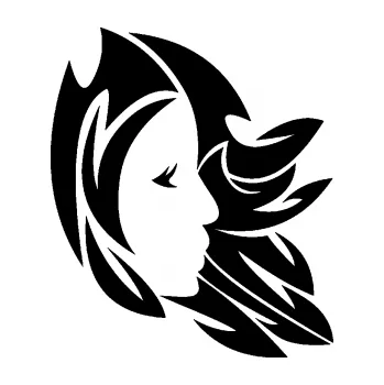 Samolepící dekorace Panna 003 pravá (01 - černá) SAMOLEPKA NA AUTO, NÁLEPKA, FÓLIE, POLEP, TUNING, VLASTNÍ TEXT, TISK, AUTOSAMOLEPKY.cz, POLEPY, OBRÁZEK, LOGO, 3D STICKERS