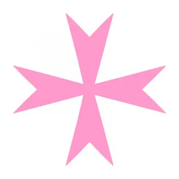 samolepka Maltézský kříž 002 (24 - světle růžová) SAMOLEPKA NA AUTO, NÁLEPKA, FÓLIE, POLEP, TUNING, VLASTNÍ TEXT, TISK, AUTOSAMOLEPKY.cz, POLEPY, OBRÁZEK, LOGO, 3D STICKERS