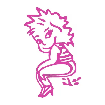 Samolepicí dekorace na vozidlo Bad girl čůrá levá (16 - růžová) SAMOLEPKA NA AUTO, NÁLEPKA, FÓLIE, POLEP, TUNING, VLASTNÍ TEXT, TISK, AUTOSAMOLEPKY.cz, POLEPY, OBRÁZEK, LOGO, 3D STICKERS