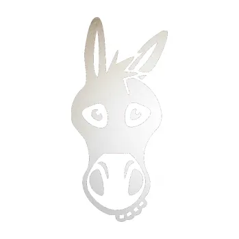 Samolepící dekorace SAMOLEPKA Osel 001 pravá (82 - odrazková reflexní bílá) NA AUTO, NÁLEPKA, FÓLIE, POLEP, TUNING, VLASTNÍ TEXT, TISK, AUTOSAMOLEPKY.cz, POLEPY, OBRÁZEK, LOGO, SAMOLEPKY