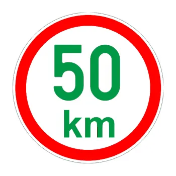 samolepka Maximální rychlost 50km - nejvyšší konstrukční rychlost (12 - zelená) SAMOLEPKA NA AUTO, NÁLEPKA, FÓLIE, POLEP, TUNING, VLASTNÍ TEXT, TISK, AUTOSAMOLEPKY.cz, POLEPY, OBRÁZEK, LOGO, 3D STICKERS