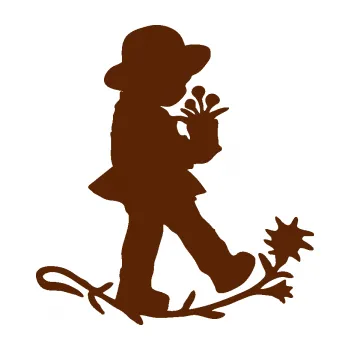 Samolepící dekorace SAMOLEPKA Interiér 011 pravá dítě s květinou (15 - hnědá) NA AUTO, NÁLEPKA, FÓLIE, POLEP, TUNING, VLASTNÍ TEXT, TISK, AUTOSAMOLEPKY.cz, POLEPY, OBRÁZEK, LOGO, SAMOLEPKY