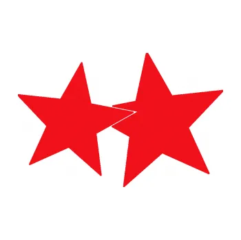 Samolepící dekorace SAMOLEPKA Hvězdy 002 pravá spojené (10 - červená) NA AUTO, NÁLEPKA, FÓLIE, POLEP, TUNING, VLASTNÍ TEXT, TISK, AUTOSAMOLEPKY.cz, POLEPY, OBRÁZEK, LOGO, SAMOLEPKY