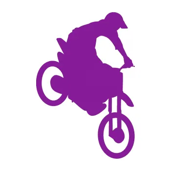 Samolepící dekorace Motorka 016 pravá motokros (14 - fialová) SAMOLEPKA NA AUTO, NÁLEPKA, FÓLIE, POLEP, TUNING, VLASTNÍ TEXT, TISK, AUTOSAMOLEPKY.cz, POLEPY, OBRÁZEK, LOGO, 3D STICKERS