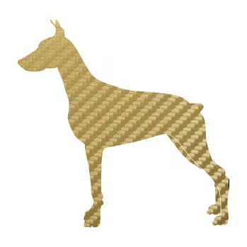 Polep vozidla SAMOLEPKA Pes 088 levá Dobrman (59 - 3D karbon zlatý) NA AUTO, NÁLEPKA, FÓLIE, POLEP, TUNING, VLASTNÍ TEXT, TISK, AUTOSAMOLEPKY.cz, POLEPY, OBRÁZEK, LOGO, SAMOLEPKY