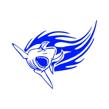 Samolepicí dekorace na vozidlo Animal flames 046 levá žralok (19 - modrá dynamic) SAMOLEPKA NA AUTO, NÁLEPKA, FÓLIE, POLEP, TUNING, VLASTNÍ TEXT, TISK, AUTOSAMOLEPKY.cz, POLEPY, OBRÁZEK, LOGO, 3D STICKERS