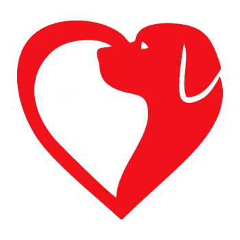 Polep vozidla SAMOLEPKA Pes 105 pravá v srdíčku (10 - červená) NA AUTO, NÁLEPKA, FÓLIE, POLEP, TUNING, VLASTNÍ TEXT, TISK, AUTOSAMOLEPKY.cz, POLEPY, OBRÁZEK, LOGO, SAMOLEPKY