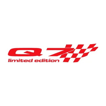 Polep vozidla SAMOLEPKA Q7 limited edition pravá (10 - červená) NA AUTO, NÁLEPKA, FÓLIE, POLEP, TUNING, VLASTNÍ TEXT, TISK, AUTOSAMOLEPKY.cz, POLEPY, OBRÁZEK, LOGO, SAMOLEPKY