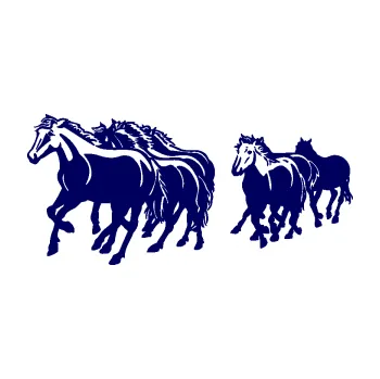 Samolepící dekorace SAMOLEPKA Koníci 005 stádo levá (23 - tmavě modrá) NA AUTO, NÁLEPKA, FÓLIE, POLEP, TUNING, VLASTNÍ TEXT, TISK, AUTOSAMOLEPKY.cz, POLEPY, OBRÁZEK, LOGO, SAMOLEPKY