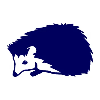 Samolepící dekorace SAMOLEPKA Ježek 002 levá (23 - tmavě modrá) NA AUTO, NÁLEPKA, FÓLIE, POLEP, TUNING, VLASTNÍ TEXT, TISK, AUTOSAMOLEPKY.cz, POLEPY, OBRÁZEK, LOGO, SAMOLEPKY