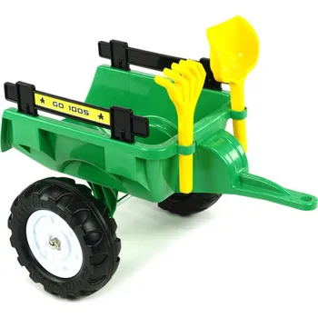Dětské elektrovozidlo Dvoukolový vlek za dětský traktor s nářadím, zelený