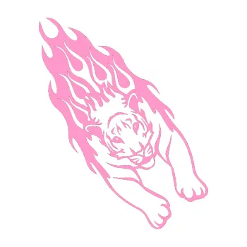 Samolepicí dekorace na vozidlo Animal flames 024 pravá tygr (24 - světle růžová) SAMOLEPKA NA AUTO, NÁLEPKA, FÓLIE, POLEP, TUNING, VLASTNÍ TEXT, TISK, AUTOSAMOLEPKY.cz, POLEPY, OBRÁZEK, LOGO, 3D STICKERS