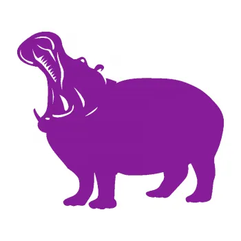 Samolepící dekorace Hroch 002 levá (14 - fialová) SAMOLEPKA NA AUTO, NÁLEPKA, FÓLIE, POLEP, TUNING, VLASTNÍ TEXT, TISK, AUTOSAMOLEPKY.cz, POLEPY, OBRÁZEK, LOGO, 3D STICKERS