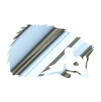 Samolepící dekorace Ježek 002 pravá (80 - chrom fólie stříbrná zrcadlová) SAMOLEPKA NA AUTO, NÁLEPKA, FÓLIE, POLEP, TUNING, VLASTNÍ TEXT, TISK, AUTOSAMOLEPKY.cz, POLEPY, OBRÁZEK, LOGO, 3D STICKERS