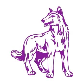 Polep vozidla SAMOLEPKA Pes 026 pravá (14 - fialová) NA AUTO, NÁLEPKA, FÓLIE, POLEP, TUNING, VLASTNÍ TEXT, TISK, AUTOSAMOLEPKY.cz, POLEPY, OBRÁZEK, LOGO, SAMOLEPKY