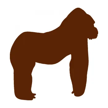 Samolepící dekorace Gorila 001 pravá (15 - hnědá) SAMOLEPKA NA AUTO, NÁLEPKA, FÓLIE, POLEP, TUNING, VLASTNÍ TEXT, TISK, AUTOSAMOLEPKY.cz, POLEPY, OBRÁZEK, LOGO, 3D STICKERS