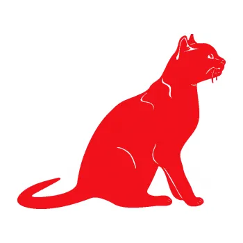 Samolepící dekorace SAMOLEPKA Kočka 021 pravá (10 - červená) NA AUTO, NÁLEPKA, FÓLIE, POLEP, TUNING, VLASTNÍ TEXT, TISK, AUTOSAMOLEPKY.cz, POLEPY, OBRÁZEK, LOGO, SAMOLEPKY