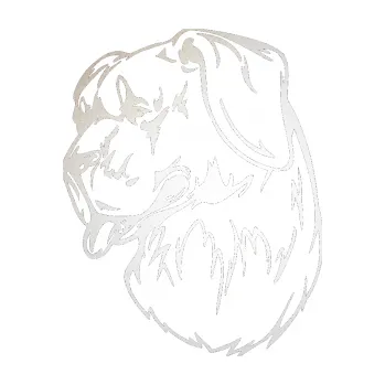 Polep vozidla SAMOLEPKA Pes 021 levá (82 - odrazková reflexní bílá) NA AUTO, NÁLEPKA, FÓLIE, POLEP, TUNING, VLASTNÍ TEXT, TISK, AUTOSAMOLEPKY.cz, POLEPY, OBRÁZEK, LOGO, SAMOLEPKY