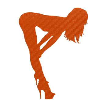 Polep vozidla Erotická žena 050 pravá (54 - 3D karbon oranžový) SAMOLEPKA NA AUTO, NÁLEPKA, FÓLIE, POLEP, TUNING, VLASTNÍ TEXT, TISK, AUTOSAMOLEPKY.cz, POLEPY, OBRÁZEK, LOGO, 3D STICKERS