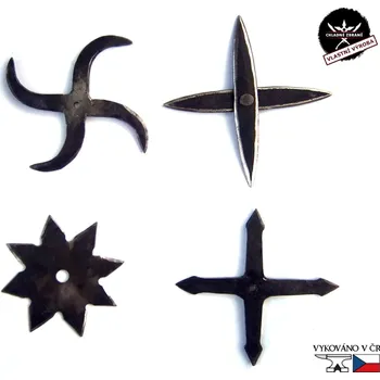 Vrhací hvězdice Chladné Zbraně Ručně kované vrhací hvězdice "LIVING HISTORY" - 4 KUSY!!!