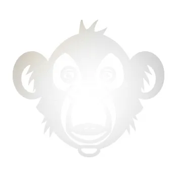 Samolepící dekorace SAMOLEPKA Opice 003 hlava šimpanze (82 - odrazková reflexní bílá) NA AUTO, NÁLEPKA, FÓLIE, POLEP, TUNING, VLASTNÍ TEXT, TISK, AUTOSAMOLEPKY.cz, POLEPY, OBRÁZEK, LOGO, SAMOLEPKY