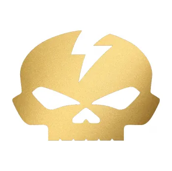 Samolepicí dekorace na vozidlo Lebka 001 levá (43 - zlatá metalíza) SAMOLEPKA NA AUTO, NÁLEPKA, FÓLIE, POLEP, TUNING, VLASTNÍ TEXT, TISK, AUTOSAMOLEPKY.cz, POLEPY, OBRÁZEK, LOGO, 3D STICKERS