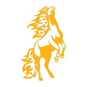 Samolepicí dekorace na vozidlo Animal flames 013 pravá kůň (21 - světle oranžová) SAMOLEPKA NA AUTO, NÁLEPKA, FÓLIE, POLEP, TUNING, VLASTNÍ TEXT, TISK, AUTOSAMOLEPKY.cz, POLEPY, OBRÁZEK, LOGO, 3D STICKERS