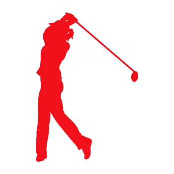 Polep vozidla SAMOLEPKA Golfistka 013 levá (10 - červená) NA AUTO, NÁLEPKA, FÓLIE, POLEP, TUNING, VLASTNÍ TEXT, TISK, AUTOSAMOLEPKY.cz, POLEPY, OBRÁZEK, LOGO, SAMOLEPKY