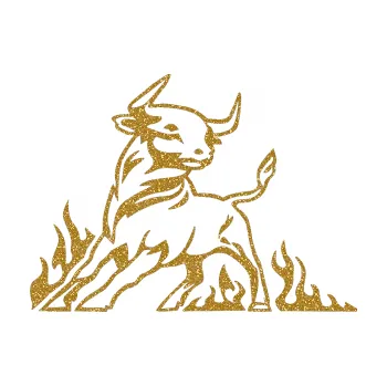 Samolepicí dekorace na vozidlo Animal flames 062 levá býk (92 - Ultra Metalic zlatá) SAMOLEPKA NA AUTO, NÁLEPKA, FÓLIE, POLEP, TUNING, VLASTNÍ TEXT, TISK, AUTOSAMOLEPKY.cz, POLEPY, OBRÁZEK, LOGO, 3D STICKERS