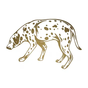 Polep vozidla SAMOLEPKA Pes 001 levá Dalmatin (64 - škrábaný kov zlatý) NA AUTO, NÁLEPKA, FÓLIE, POLEP, TUNING, VLASTNÍ TEXT, TISK, AUTOSAMOLEPKY.cz, POLEPY, OBRÁZEK, LOGO, SAMOLEPKY