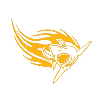 Samolepicí dekorace na vozidlo Animal flames 046 pravá žralok (21 - světle oranžová) SAMOLEPKA NA AUTO, NÁLEPKA, FÓLIE, POLEP, TUNING, VLASTNÍ TEXT, TISK, AUTOSAMOLEPKY.cz, POLEPY, OBRÁZEK, LOGO, 3D STICKERS