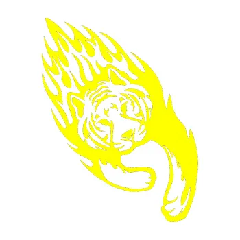 Samolepicí dekorace na vozidlo Animal flames 015 pravá tygr (05 - žlutá citron) SAMOLEPKA NA AUTO, NÁLEPKA, FÓLIE, POLEP, TUNING, VLASTNÍ TEXT, TISK, AUTOSAMOLEPKY.cz, POLEPY, OBRÁZEK, LOGO, 3D STICKERS