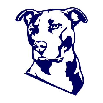 Polep vozidla Pes 054 levá Pitbull (23 - tmavě modrá) SAMOLEPKA NA AUTO, NÁLEPKA, FÓLIE, POLEP, TUNING, VLASTNÍ TEXT, TISK, AUTOSAMOLEPKY.cz, POLEPY, OBRÁZEK, LOGO, 3D STICKERS