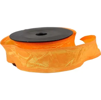 Stuha Stuha mačkaná 4 cm, 9,15 m, mandarinka